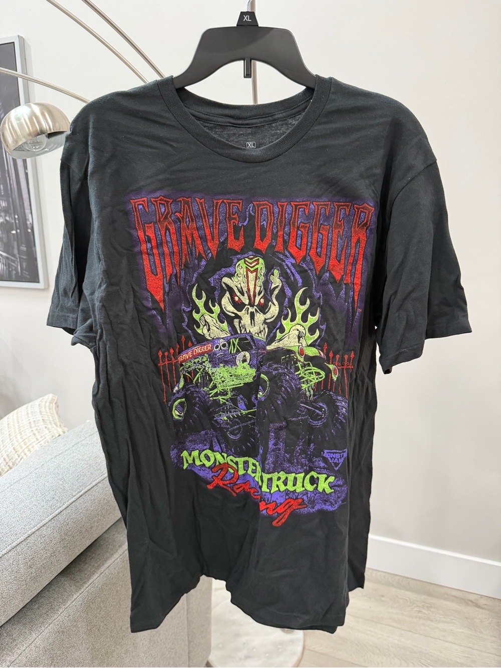 Grave Digger Monster Truck Racing Graphic Tee - Black